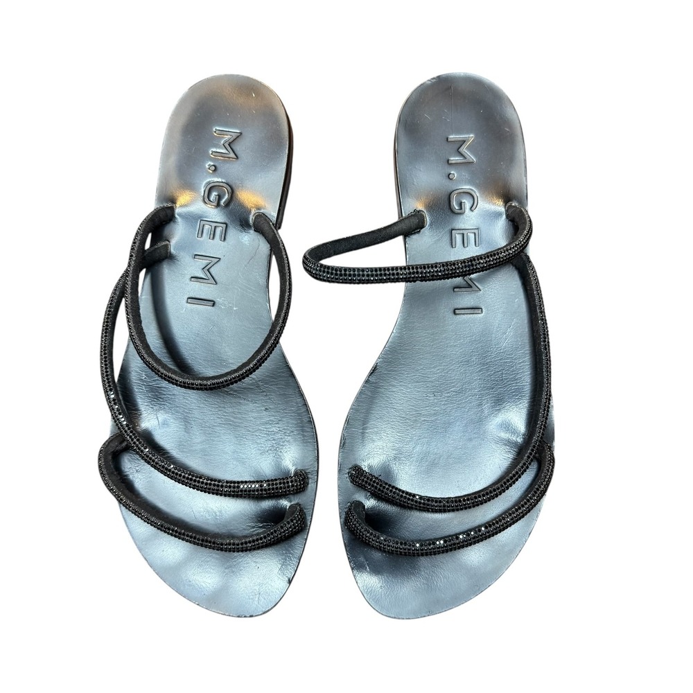 M.Gemi Shoes Womens Size 36 Leather Strappy Slide Sandals Made In Italy Chic‎
